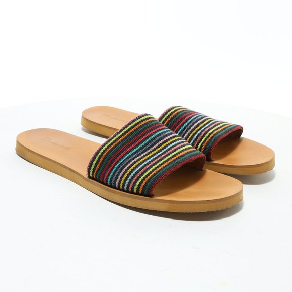Madewell THE MADDIE SLIDE Sandal Muti Color Rainbow Size 9 1/2- 10 - Picture 1 of 16